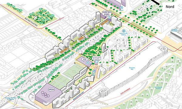 Plan général de la ZAC Gare des Mines-Fillettes. © Agence Leclercq et associés