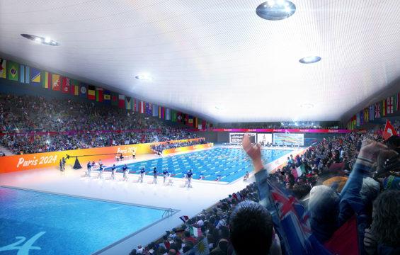Vue du futur Centre aquatique olympique. © Paris 2024