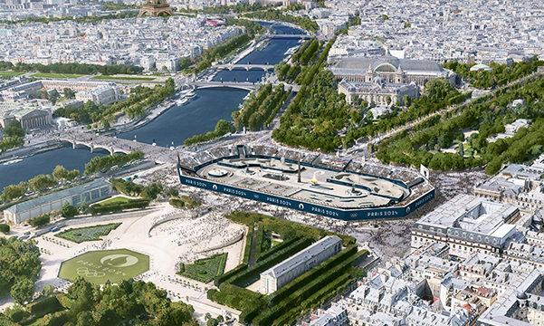 Vue du futur stade de sport urbain de la Concorde. © Paris 2024