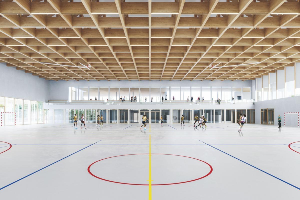 Complexe sportif de Corbeville. © Maaj architectes